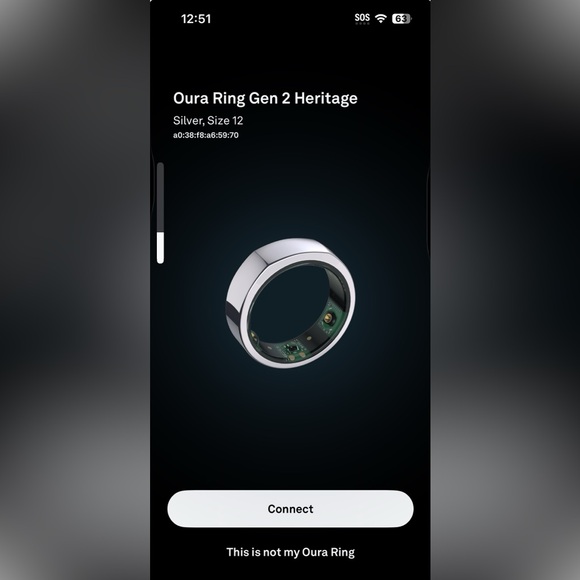 OURA Ring Gen 2 Heritage Silver Size 12 - Picture 2 of 6